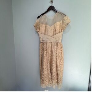 Vintage Bullocks Wilshire Floral Lace Dress  50's damaged needs restoration‎